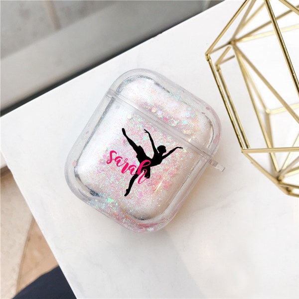 Glitter Customized Dance Airpod Case Ballerina Monogram Airpods Case Personalized Gift for Ballerina Monogram Dance Airpods case Dancers