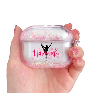 Cheerleading Cheerleader Glitter Customized Sports Airpod Pro Case Cheer Name Glitter Airpods Pro Case Personalized Gift Cheer Airpod girl