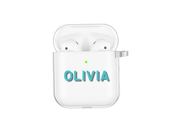 Airpods Pro Case Customized Name Airpods Pro Case Personalized Gift Air pod Pro 2 case clear Air pod Pro case personalize Name Keychain Clip