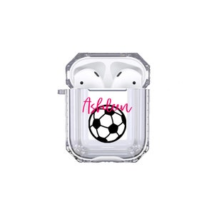 Protective Customized Sports Airpod Case Soccer Name and Number Airpods Case Personalized Gift for Soccer Player Coach Mom Dad Fan Lover