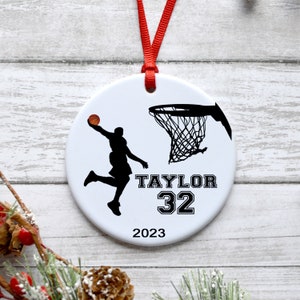 Basketball Player Ceramic Ornament, Personalize Gift Basketball Players, Basketball Ornament Personalized, Custom Sports Christmas Ornament