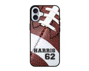 Personalized Football Case for iPhone Samsung | Custom Name and Number Design for Player Team