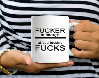 Funny Gift for Dad Father Wife F Bomb.F***** In Charge.I'm in Charge.Boss.Gift for Boss.Gift for Manager.Christmas Gift.White elephant gift
