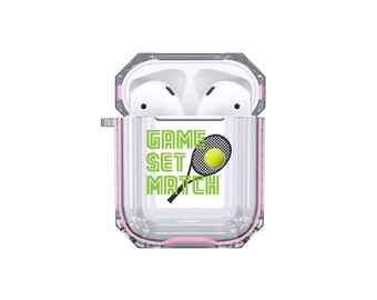 Protective Game Set Match Tennis Sports Airpod Case Tennis Name Airpods Case Personalized Gift for Tennis Player Coach Mom Dad Fan Lover