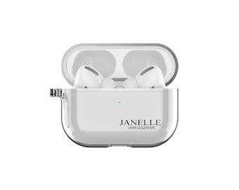Customized Airpods Pro Case Name Airpods Pro Personalized Gift Custom Name Air Pod Pro case Simple Classy AirPods Pro case Transparent Clear