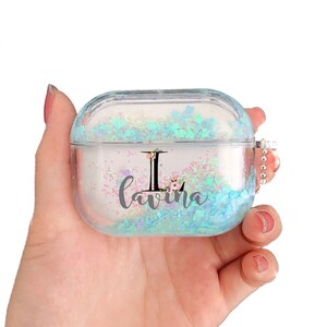 Airpod Pro Case Cover Customized Initial Name Personalized Airpods Pro Gold Glitter Case Personalized Gift Air pod Pro case Cute Monogram