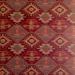 Ethnic Tribal Upholstery Fabric, Double-faced Cloth, Aztec Navajo Fabric, Geometric Kilim Fabric, Home Decor Tapestry, Claret Red, Ycp-028 image 1