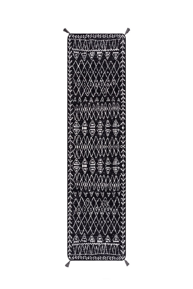 Cotton Woven Long Double Side Ethnic Floor Kilim Navajo Aztec Moroccan Tribal Scandinavian Geometric Natural Rug