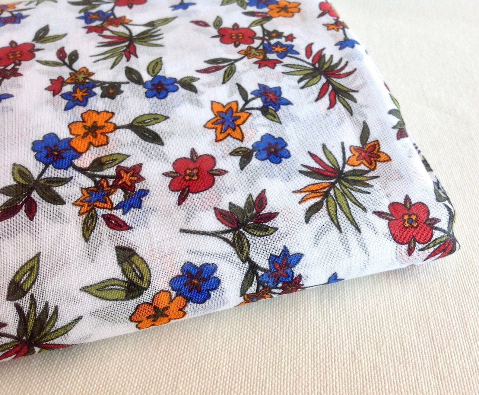 Floral Gauze Fabric 100 Cotton Summer Fabric Sheer Fabric Etsy