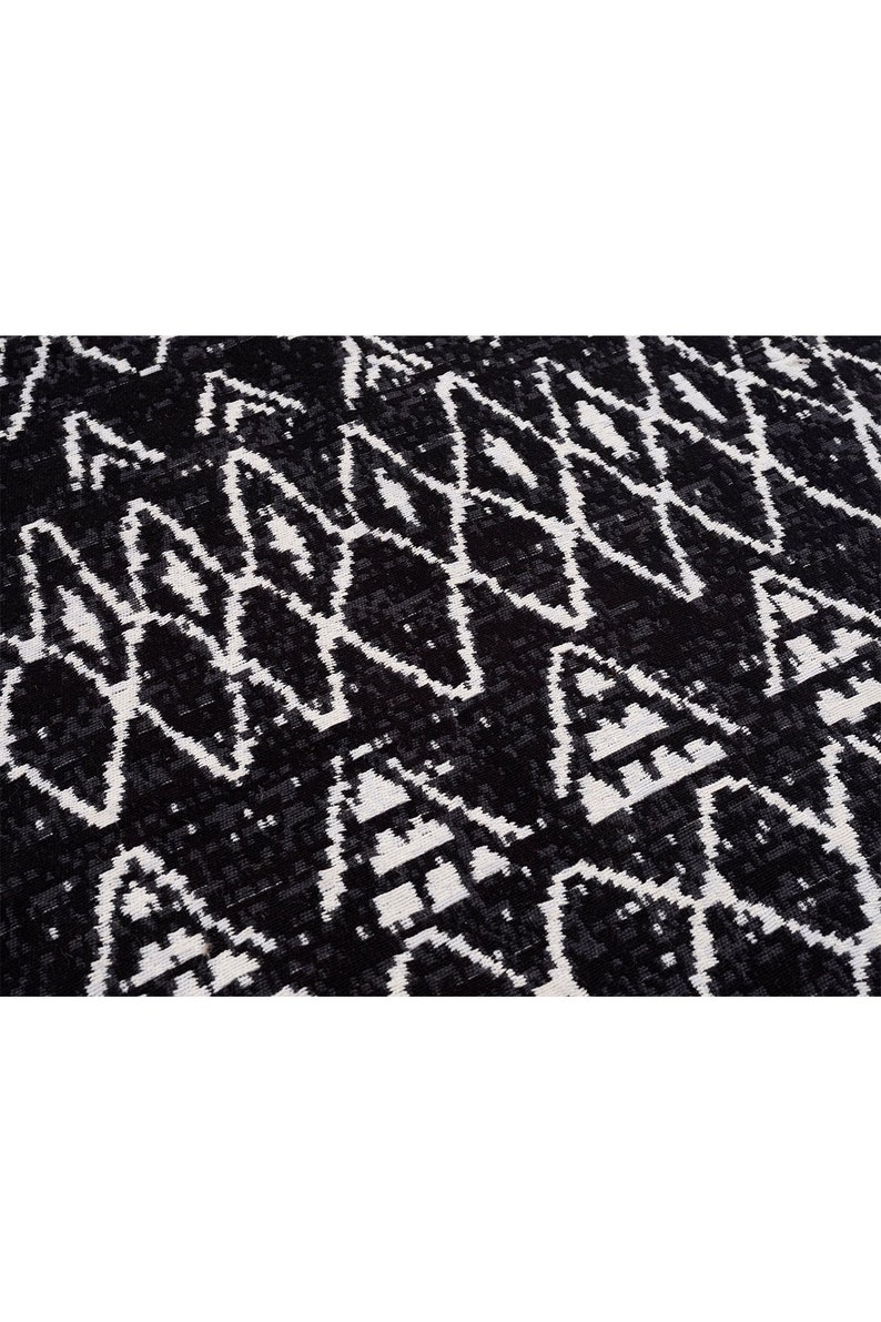 Cotton Woven Long Double Side Ethnic Floor Kilim Navajo Aztec Moroccan Tribal Scandinavian Geometric Natural Rug