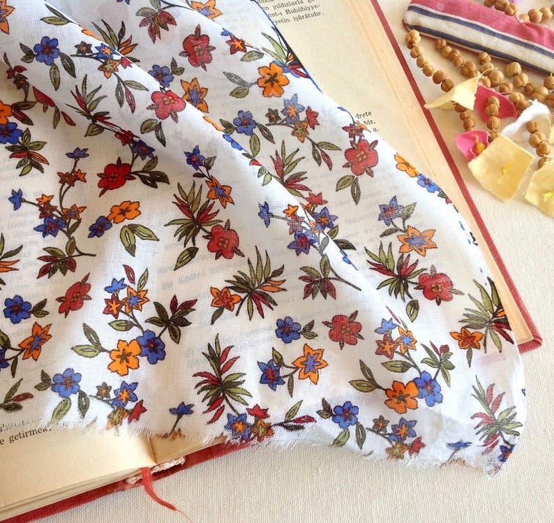 Floral Gauze Fabric 100 Cotton Summer Fabric Sheer Fabric Etsy