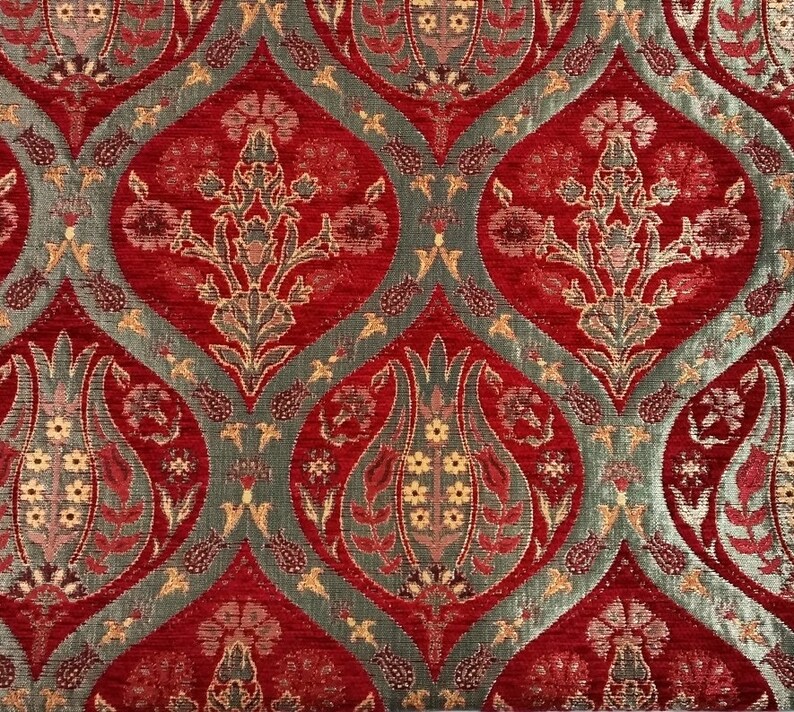 Jacquard Chenille Upholstery Fabric Oriental Style Heavy Etsy Australia