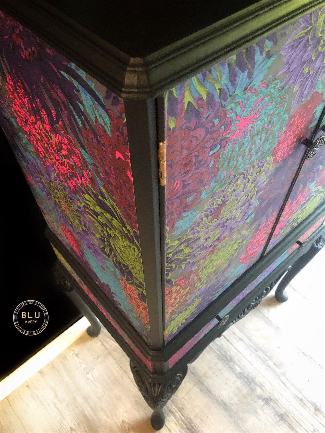 Black Drinks Vintage Cocktail Hand Painted Etsy