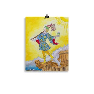 Der Narr Tarot Poster, Tarot Druck, Tarot Karte Poster, Tarot Kartendruck, Kunstdruck, Tarot Poster, Tarot Kunstwerk, Der Narr, OriginalKunst