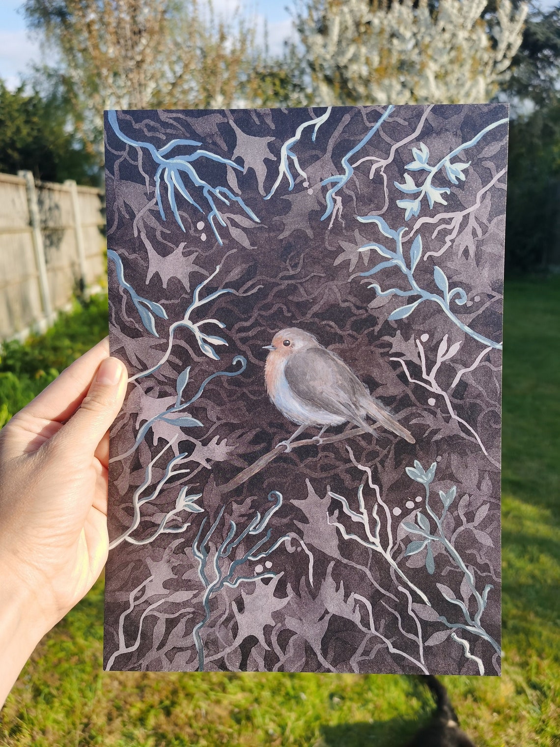 ROBBIN Bird Illustration Print A4 Etsy