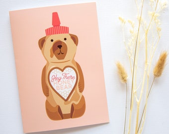 Hey There Honey Bear Card for Anniversary, Couples, Valentine's Day