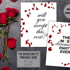 ABC&#39;s The Bachelorette Printable Signs / Bachelorette / Party / Instant Download / Decor / Frame / 8 x 10 / 5 x 7 / ABC Bachelor / Bride