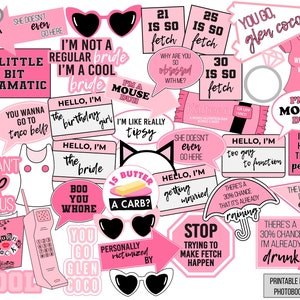 Mean Girls Photo Booth Props / 40 Props /  Bachelorette / Bride / Birthday Party / Printable Props / Instant Download / Props / Decor/Party