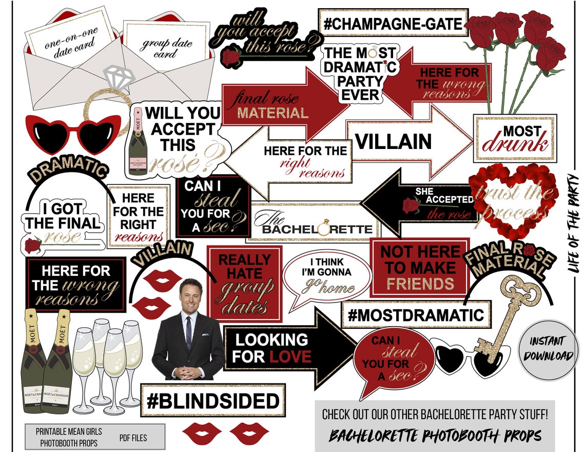 Abc's the Bachelorette Printable Signs / Bachelorette / - Etsy
