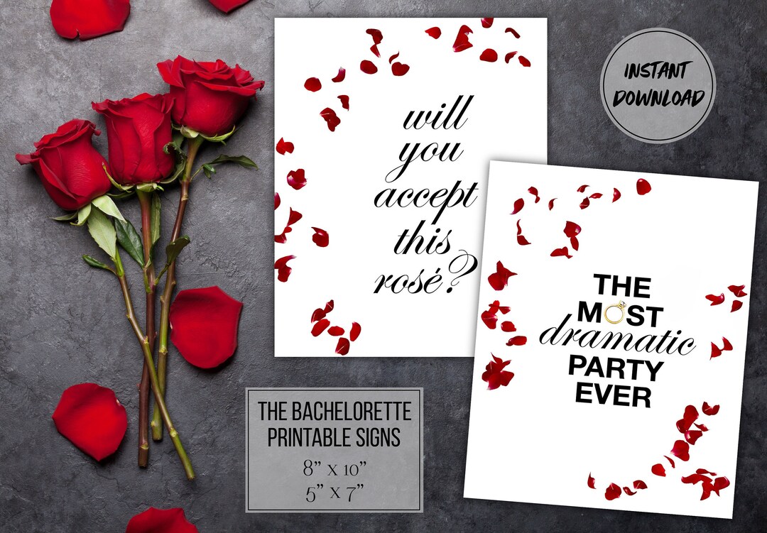 Abc's the Bachelorette Printable Signs / Bachelorette / Party / Instant ...