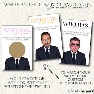 Who Has The Groom Game / Scratch Off / Bridal Shower / Bachelorette / Celebrity Groom Scratch Off / Printed / Custom / Wedding / Event
