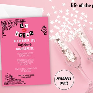 Mean Girls Customized Invitation / Printable / 5" x 7" / Invite / Party / Bachelorette / Birthday / Bridal Shower / Event / Download / Fetch