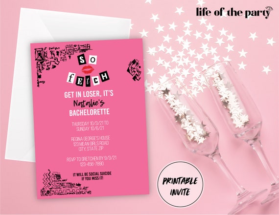 Editable Mean Girls Party Invitation Template Digital and Printable  Birthday Party, 21st Birthday, Pink Party 