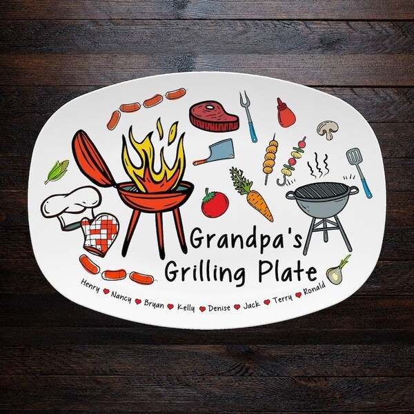 Grill Plate Father's Day Etsy