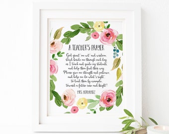 Teacher Gift Teacher Wall Art Teacher Printable Teacher Decor A Teachers Prayer Classroom Decor Classroom Art Teacher Poem Custom Teacher