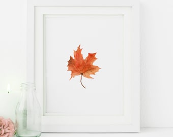 Fall Printables fall print printable wall art fall leaves thanksgiving print fall leaf print Autumn Leaves Fall Print leaf illustration art