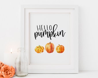 Val pompoen print val afdrukbare Wall Art Fall print val afdrukbare pompoen print pompoen Art Thanksgiving Art Fall Wall Decor val decor