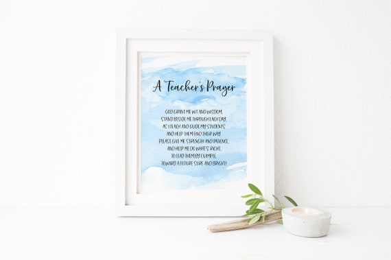Male Teacher Gift Teacher Gift Teacher Wall Art Teacher Printable Teacher Decor Teachers Prayer Decor Art Teacher Poem Teacher Quote Art