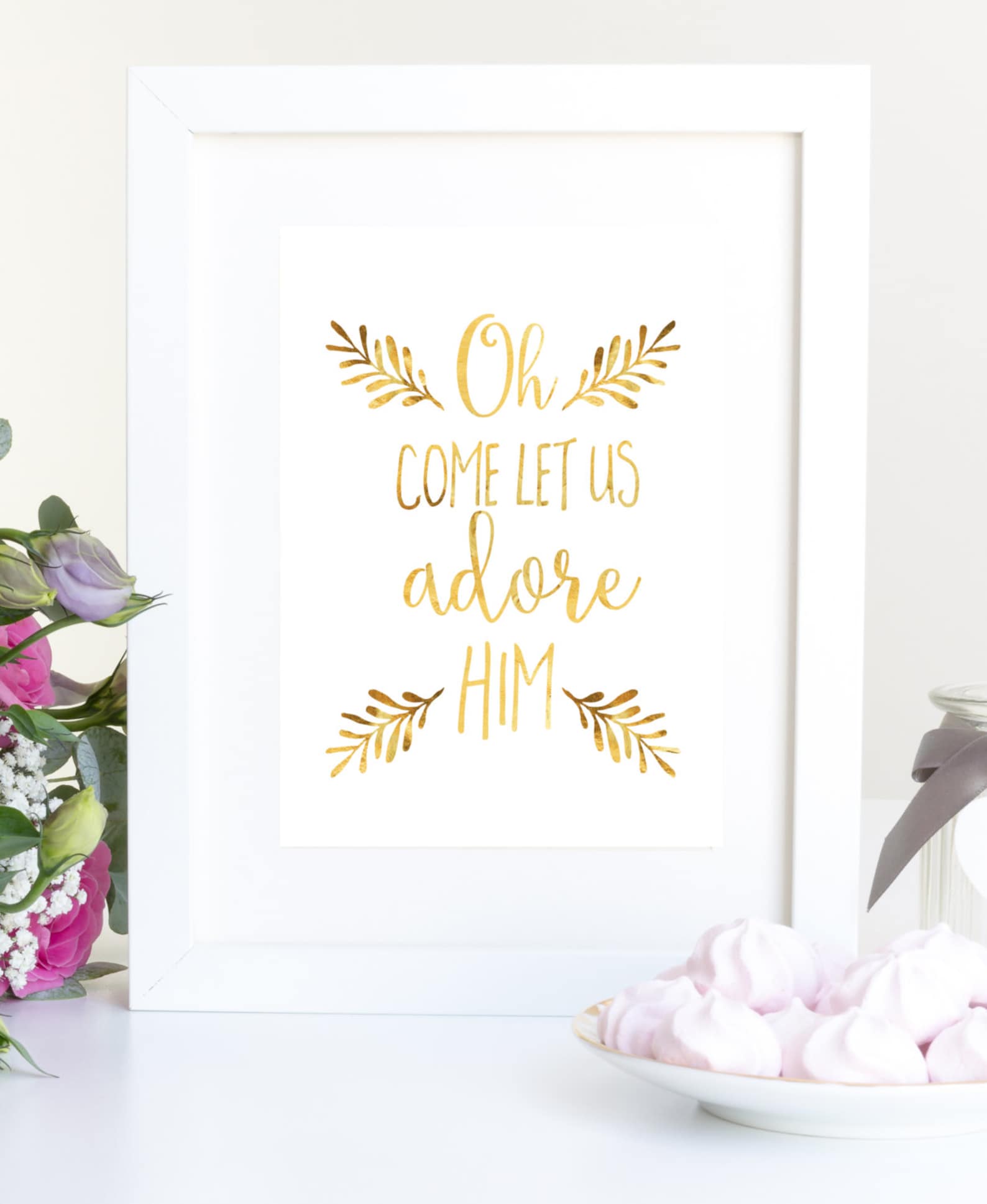 Oh Come Let Us Adore Him Print Christmas Printable Holiday - Etsy