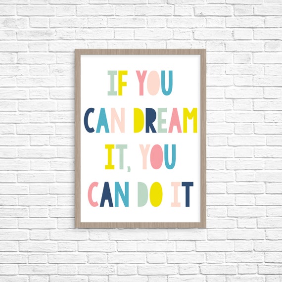 If you can dream it you can do it Disney Quote Nursery | Etsy
