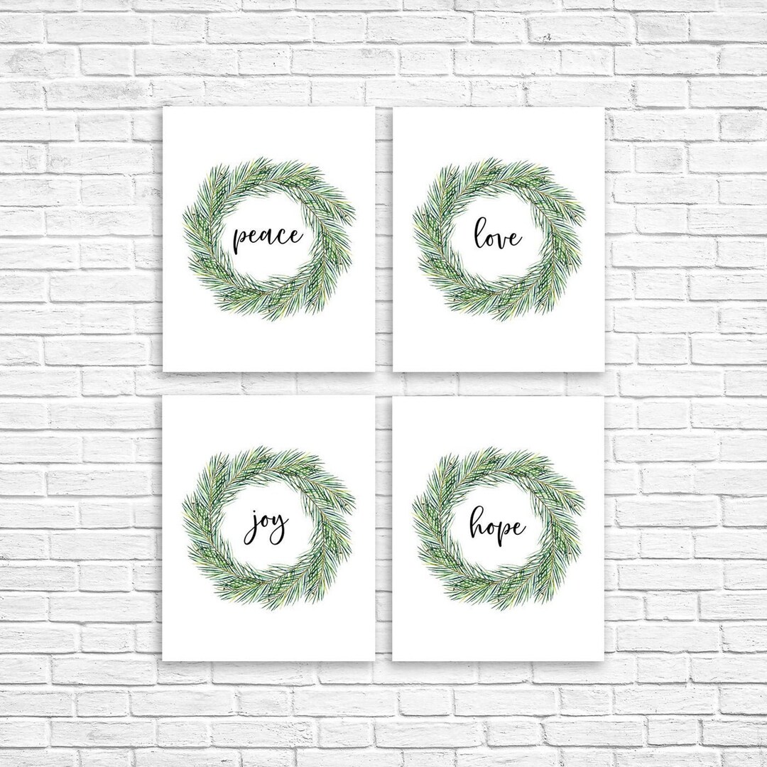 MAILED 8x10 PRINTS - Advent Printable Christmas Joy Peace Love Hope ...