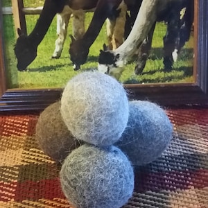 Set of 6 Alpaca Dryer Balls-handmade in USA-Dryer Sheet replacement-Energy Saver 100% Natural-Fiber wool-hypoallergenic-cloth diaper image 1