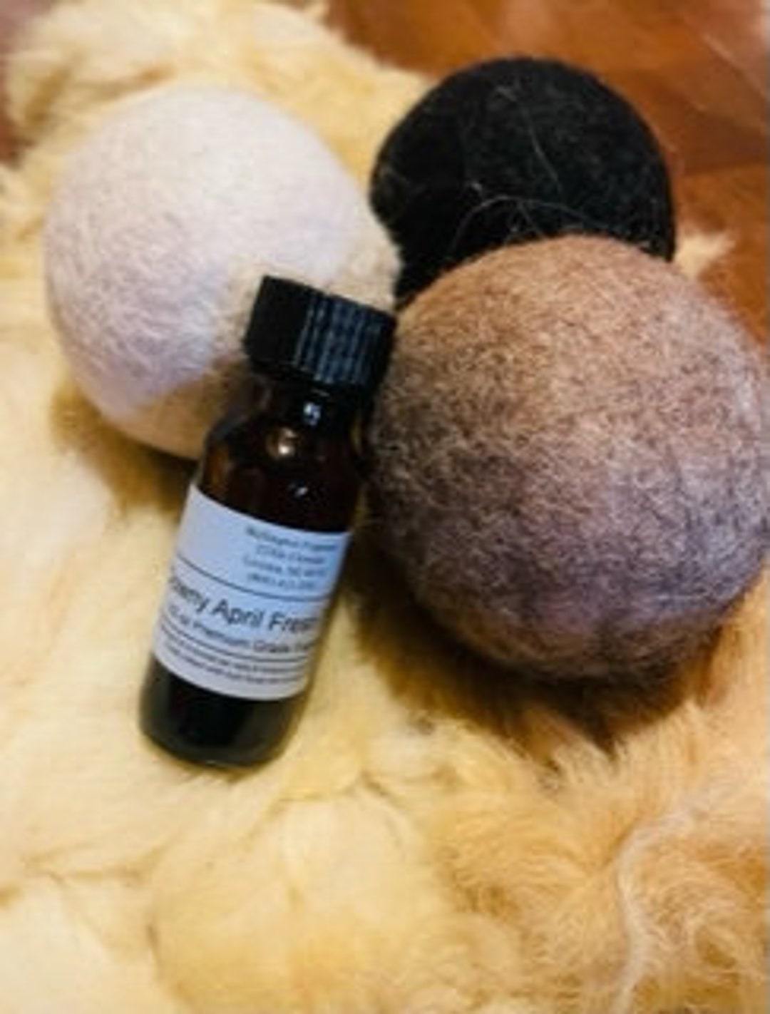 Dryer Balls/oil Set 6 Alpaca Dryer Balls PLUS 1/2 Oz Fragrance Oil Set