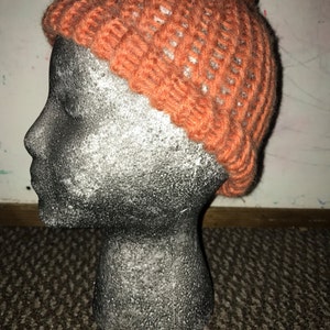 knit ALPACA yarn hats one size- child/toddler- hat-coral-orange
