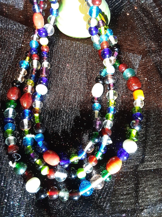 Vintage Multicolored glass beaded necklace