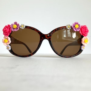 Woodland Pinks - Statement Embellished Sunglasses Floral Flower Roses Eyewear Eyewear