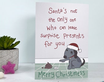 Funny Dog Christmas Card For Dog Mum or Dog Dad