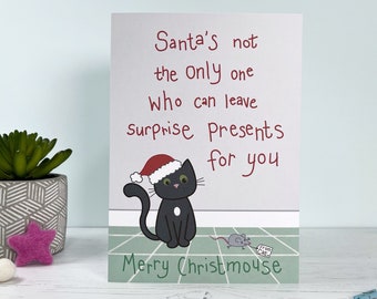 Funny Cat Christmas Card for Cat Mum or Cat Dad