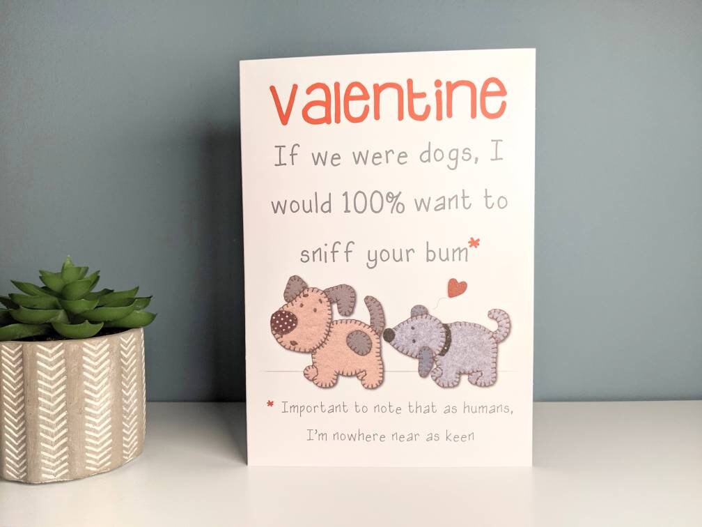 Funny Dog Valentine Card Etsy