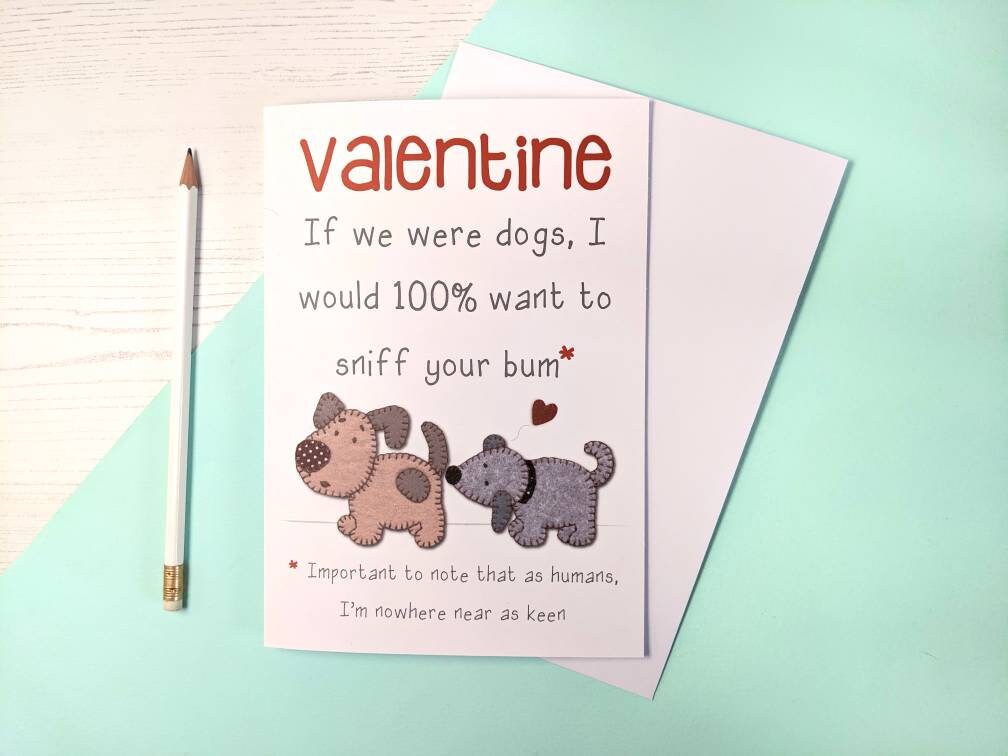 Funny Dog Valentine Card Etsy