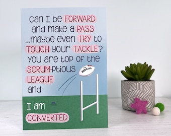 Funny Rugby Valentine Card - Rugby Anniversary Card