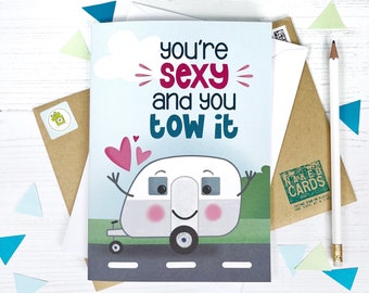Funny Caravan Valentine Card / Funny Caravan Anniversary Card