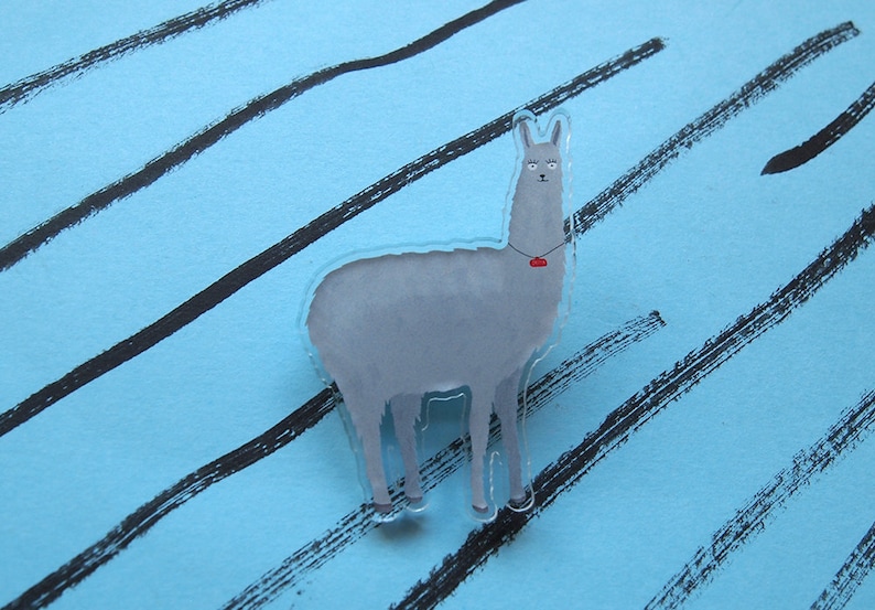 Llama Brooch Lama Stars Sea Pin