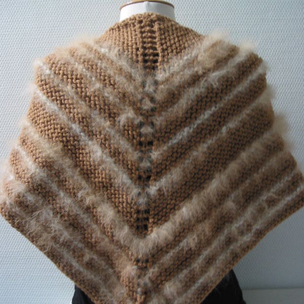 châle pure douceur caramel angora artisanal