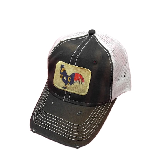 The COOK Rooster Animal Farm Trucker Embroidered Mesh Brown Tan Snapback Hat Cap