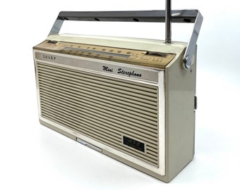 Sharp Mini Sterephono Modèle FXG-700 FM AM Transistor Radio and Phonographe Record Player - Very rare functional